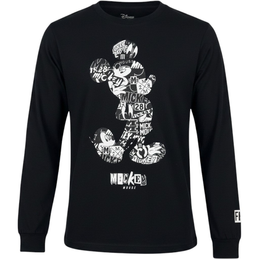 Disney Collection by Neff Mickey Mouse‎ Graphic Long Sleeve T-Shirt Black Mens S